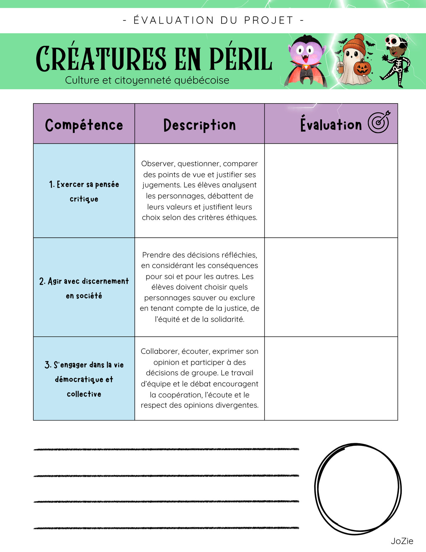 Créatures en péril - CCQ 3e cycle