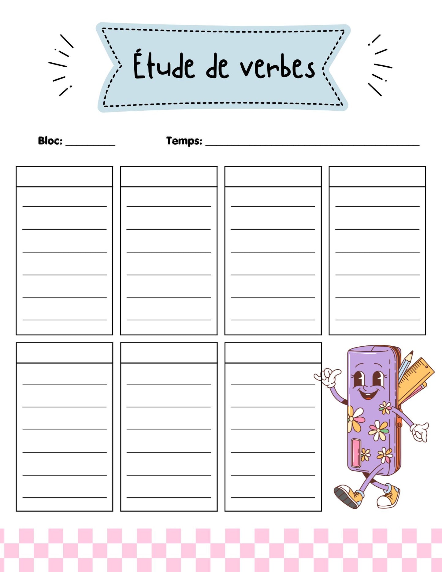 Cahier des verbes 5e année
