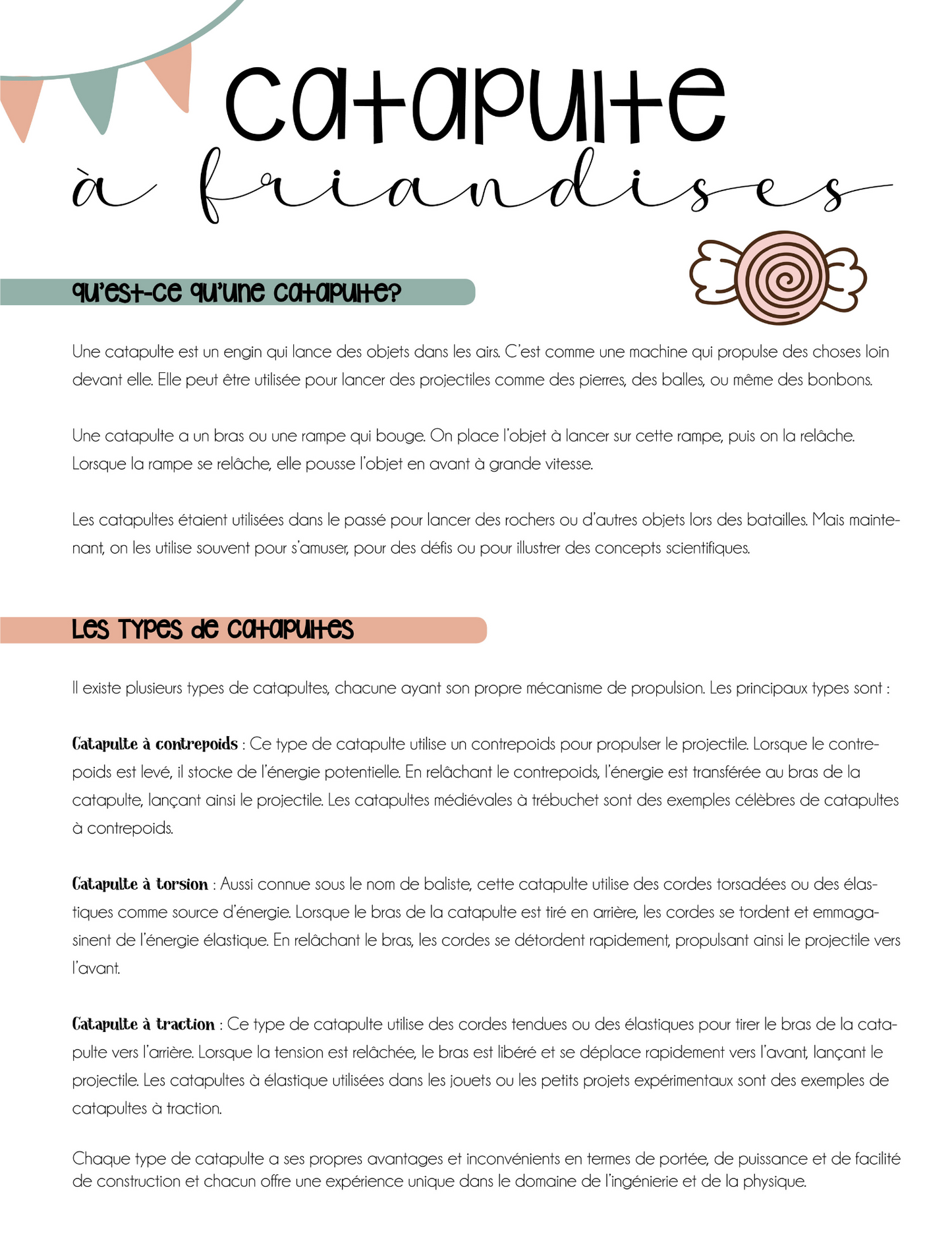 Défi d'ingénierie - La catapulte à friandises