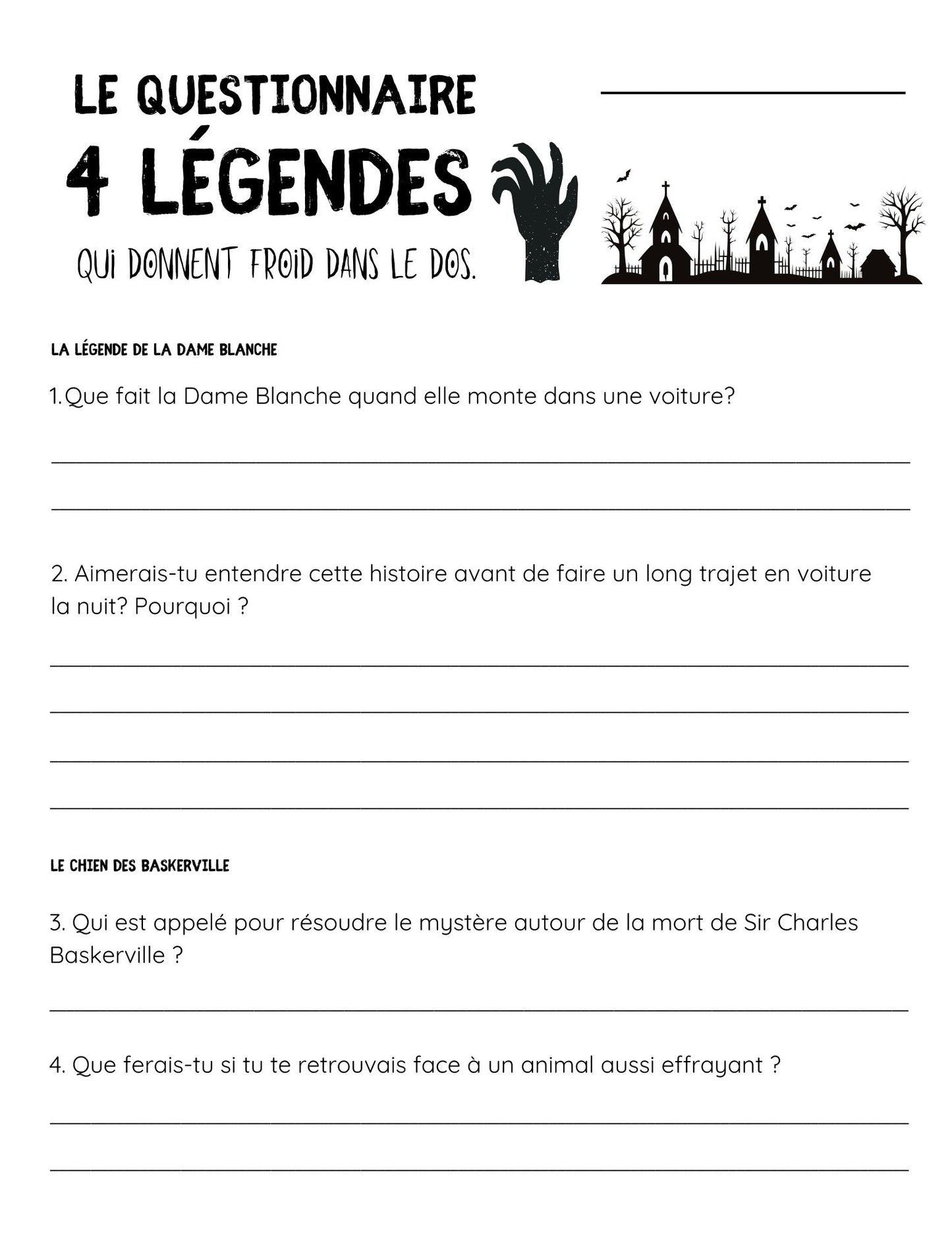 Comp. lecture - 4 légendes