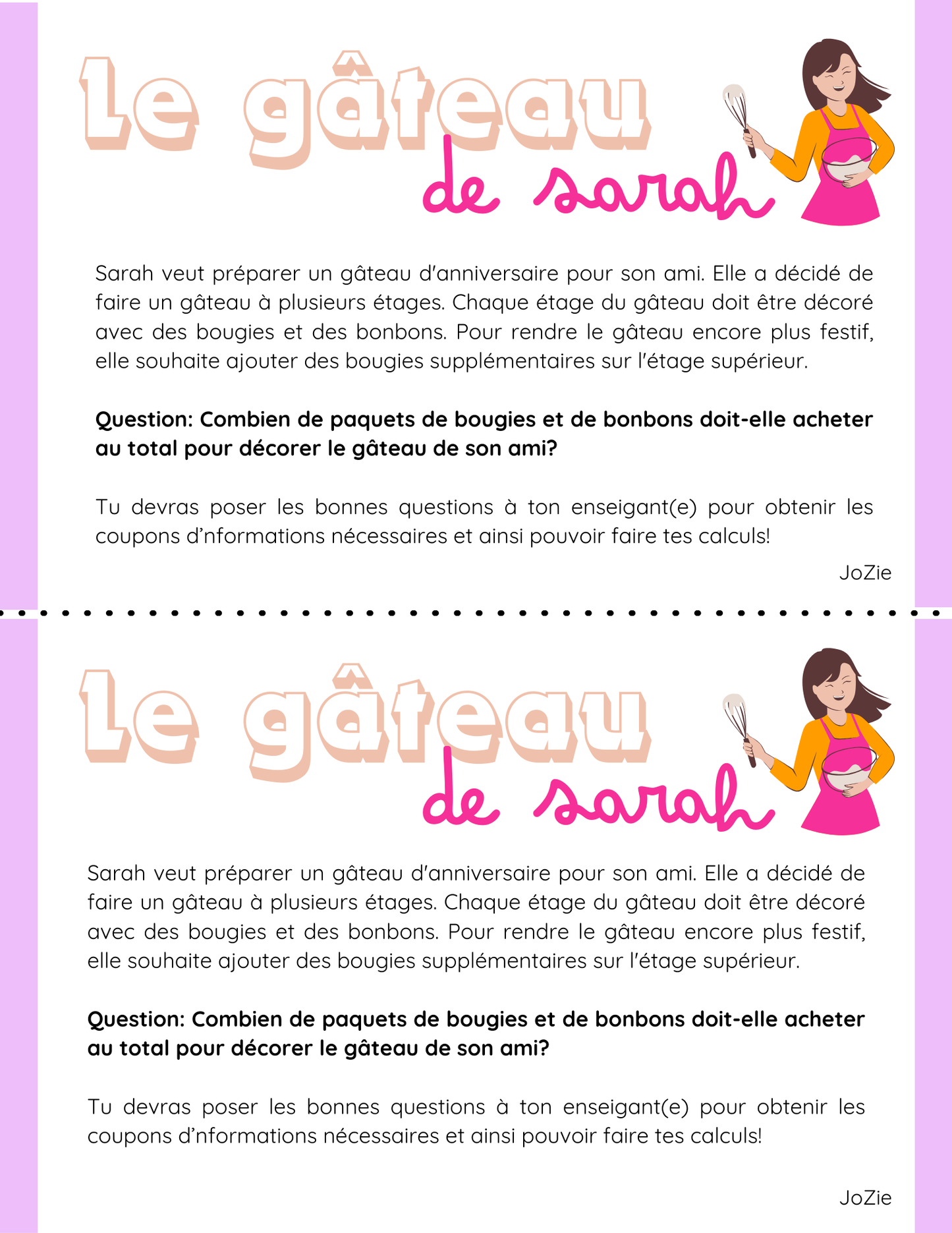 3e cycle- Raisonner - 3 tâches découpées