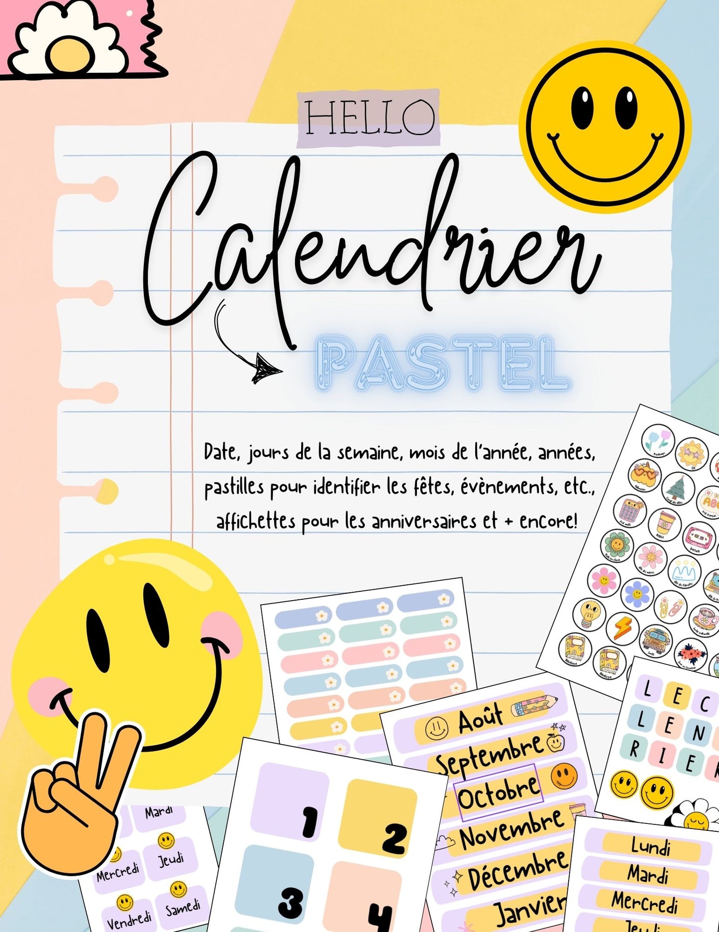 Ensemble d'affichage - Groovy Pastel