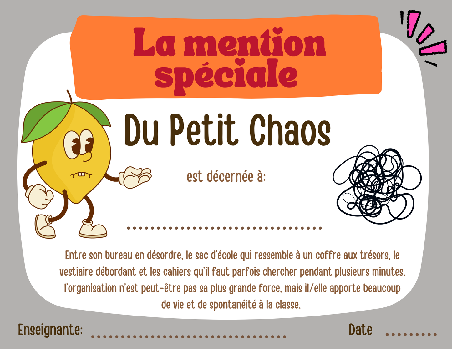 Mentions spéciales - Prix Citron