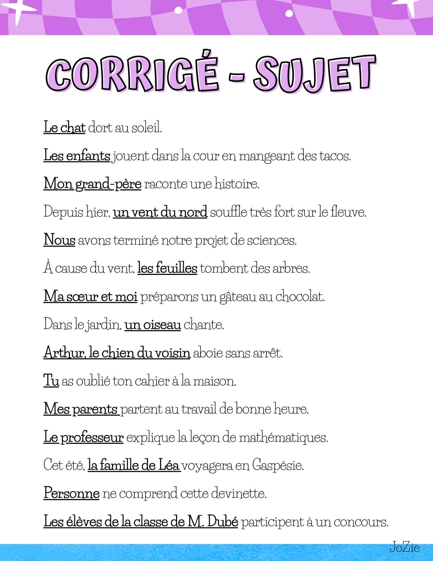 Les constituants de la phrases