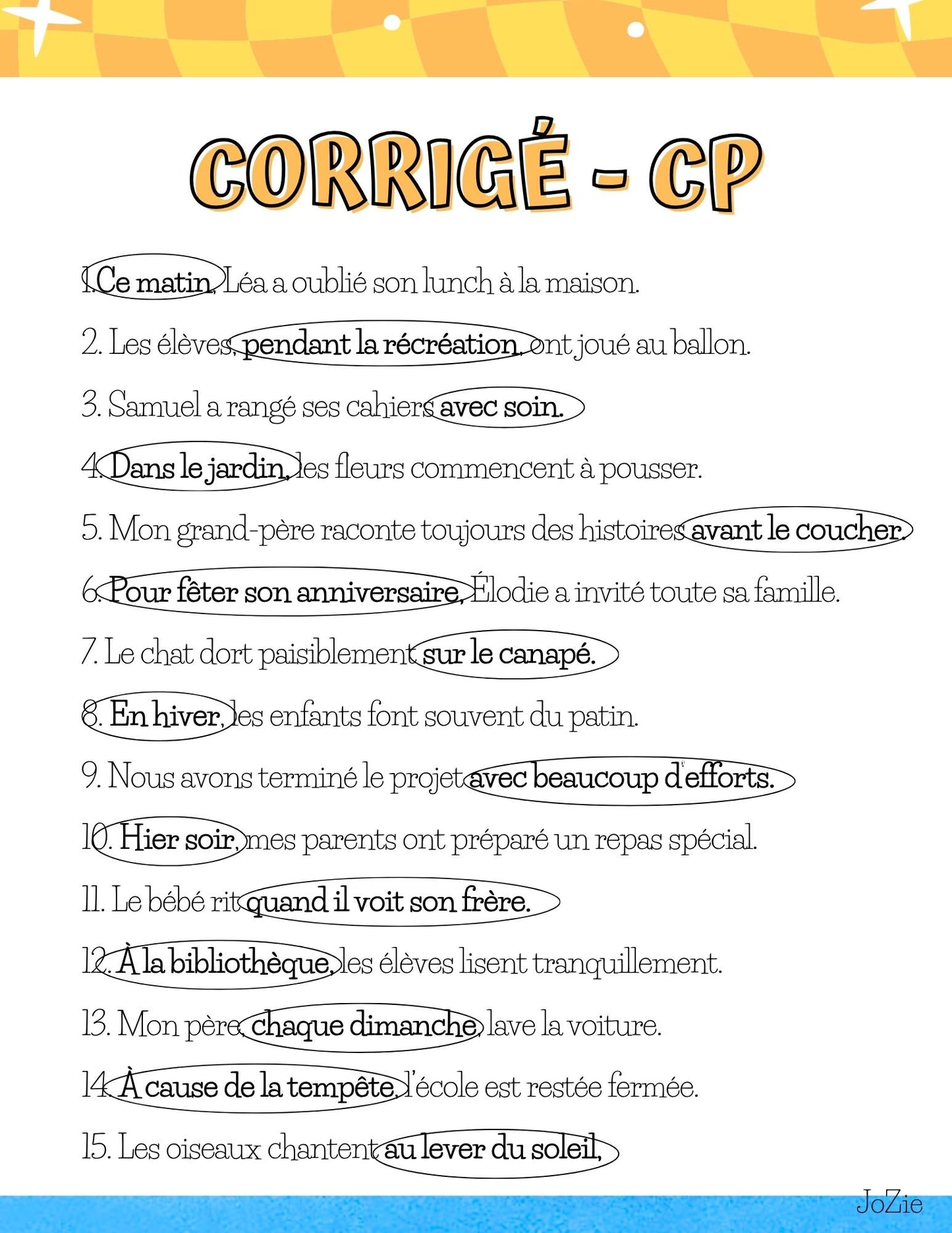 Les constituants de la phrases