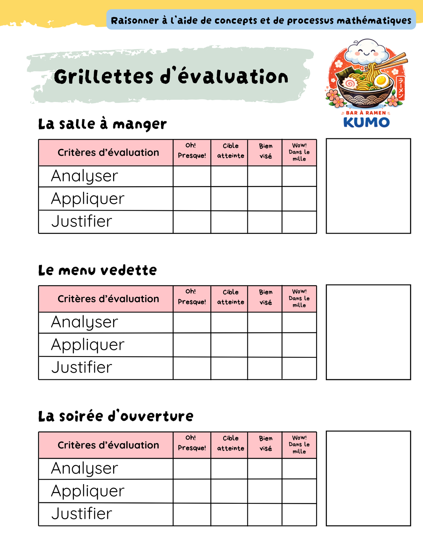 3 Raisonner 3e cycle - KUMO bar à Ramen