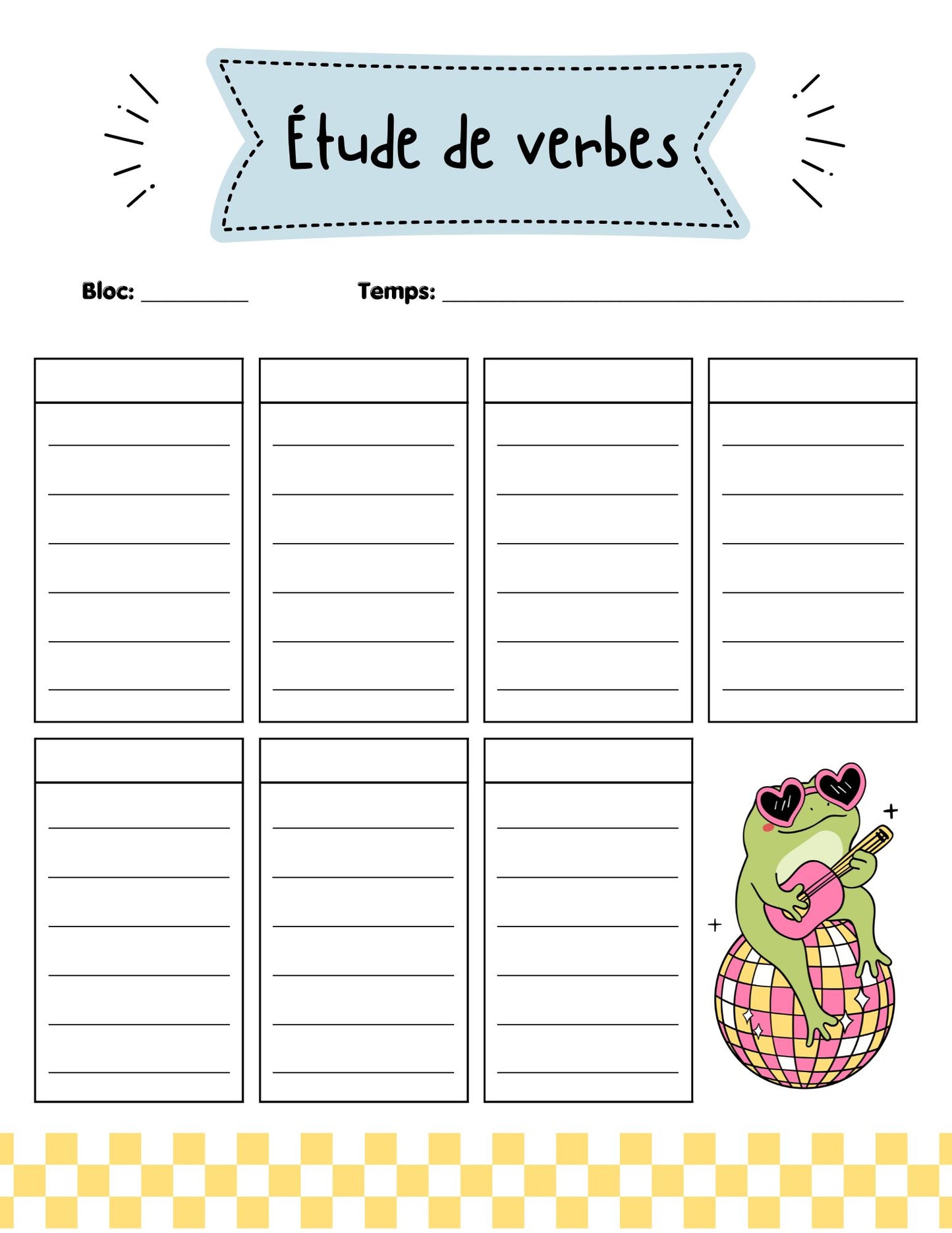 Cahier des verbes 5e année