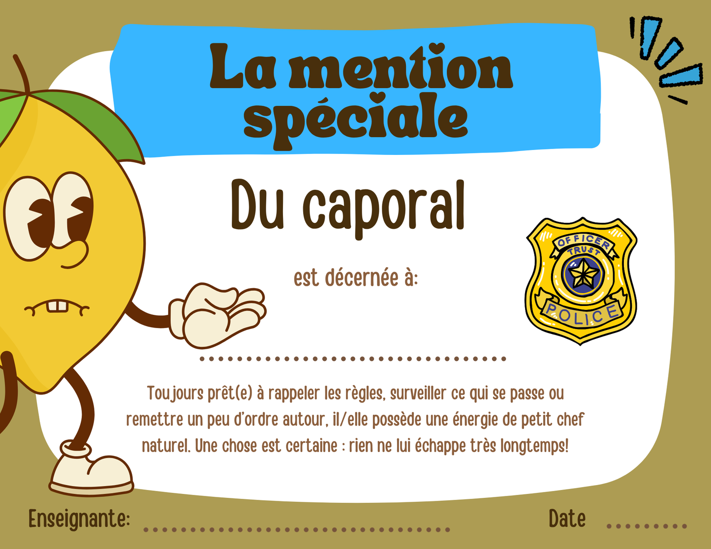 Mentions spéciales - Prix Citron