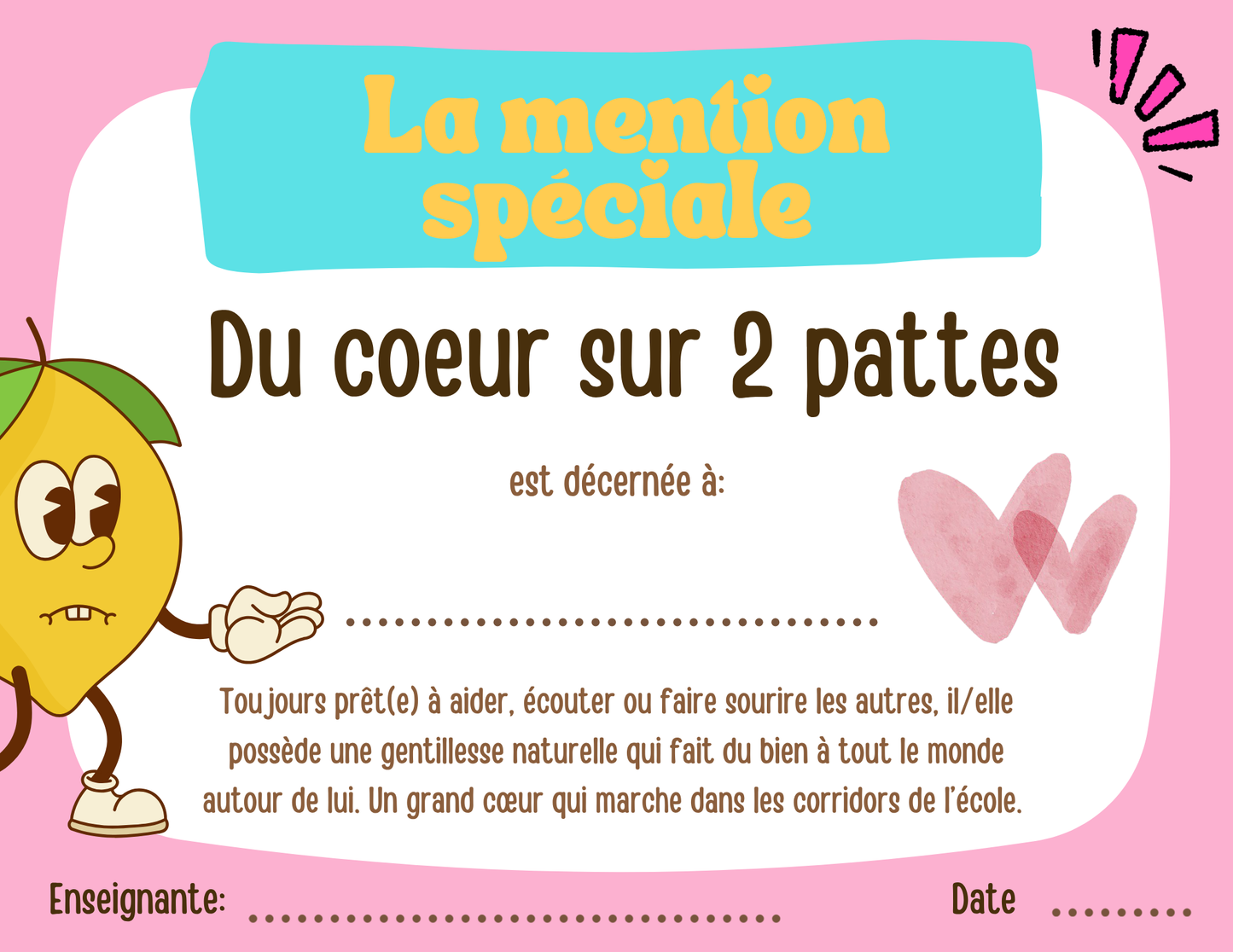 Mentions spéciales - Prix Citron