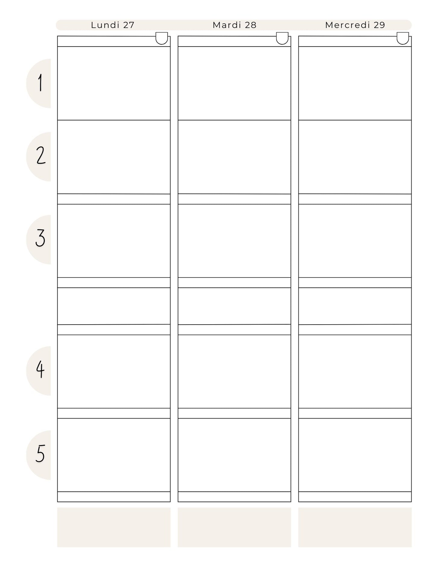 5 périodes (3am+2pm)