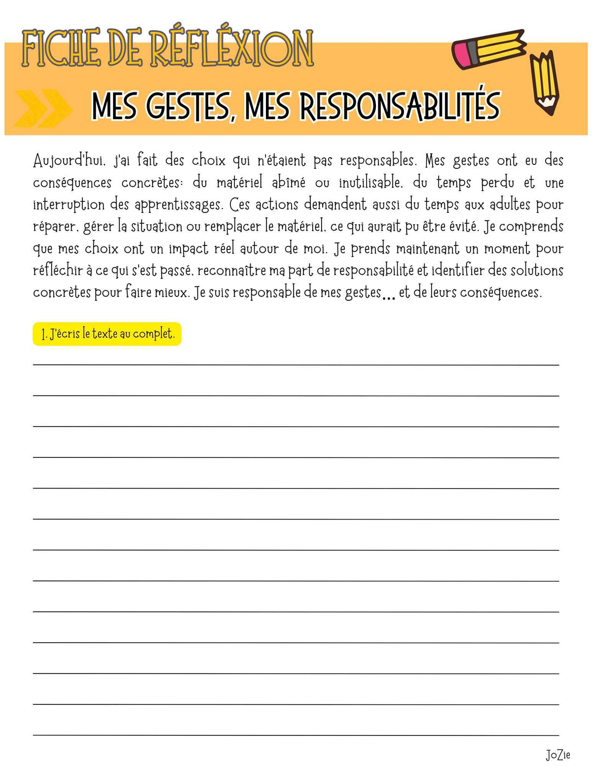 15 fiches de réflexion