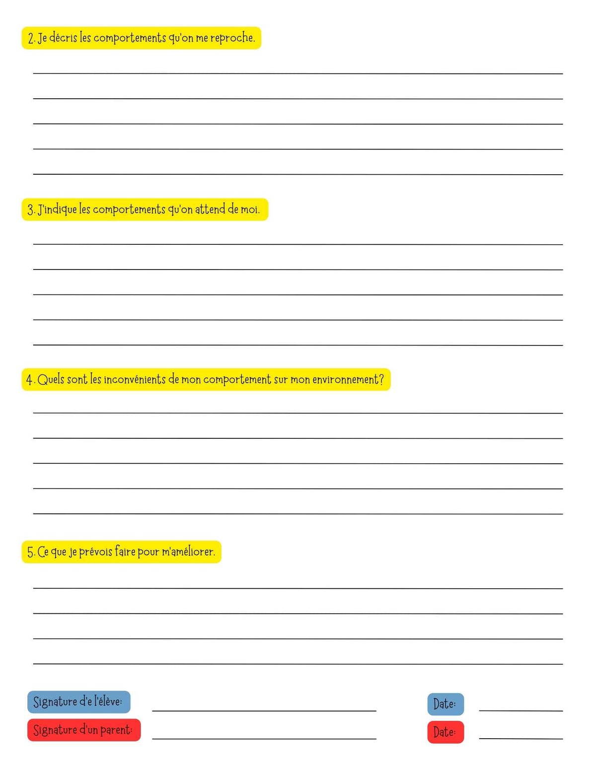 15 fiches de réflexion