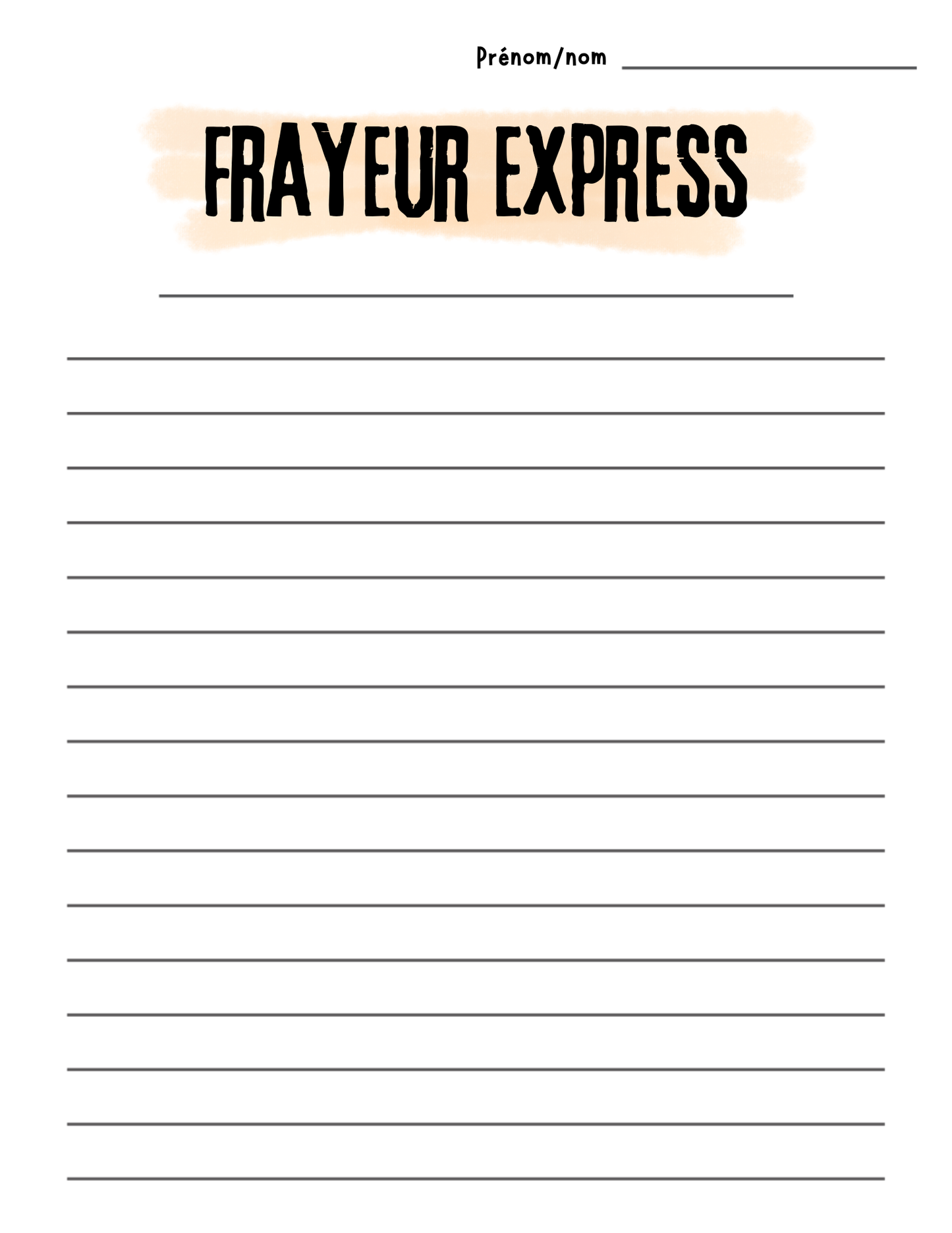 Frayeur Express - Écriture texte descriptif