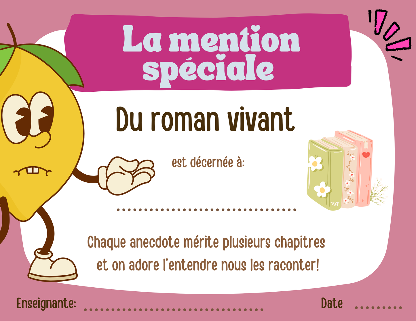 Mentions spéciales - Prix Citron