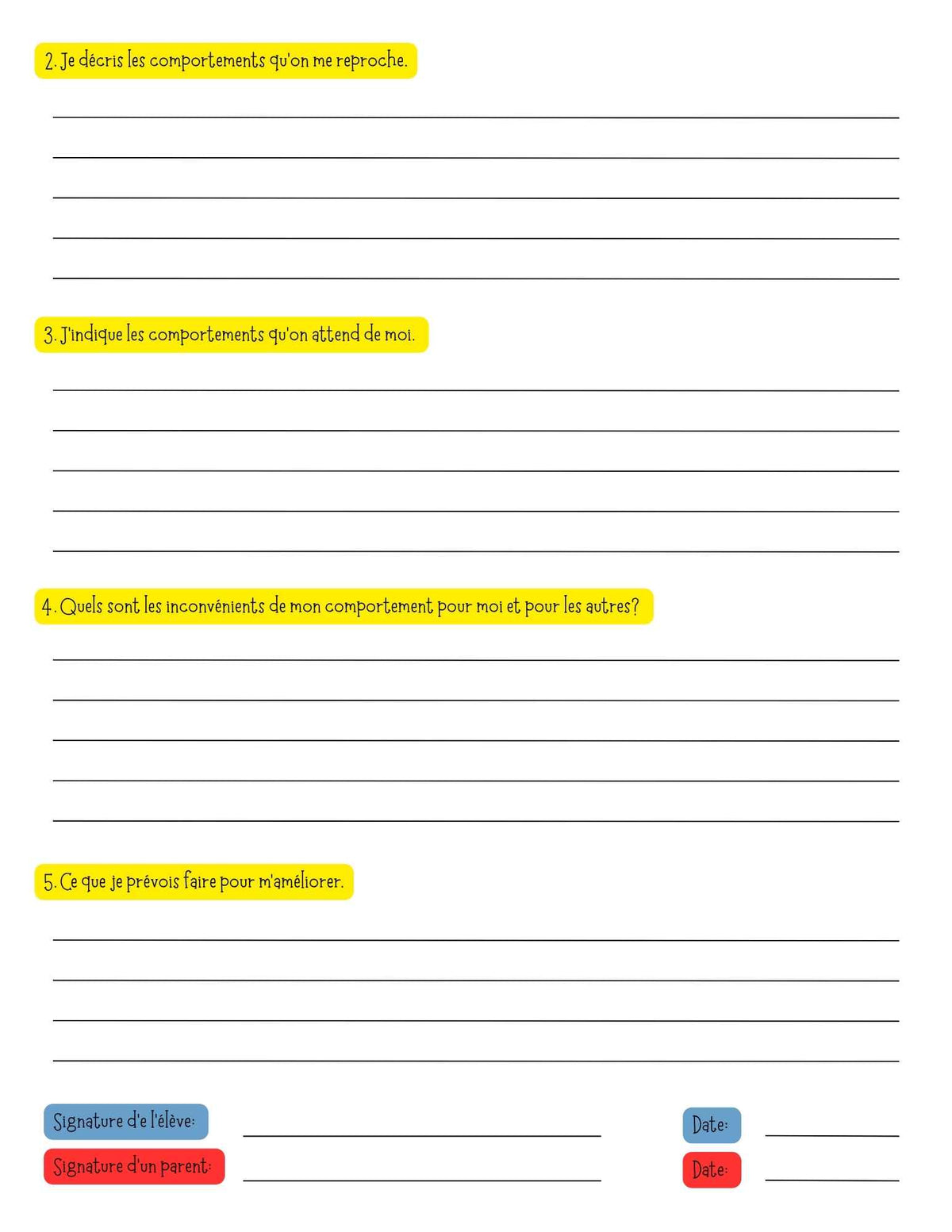 15 fiches de réflexion