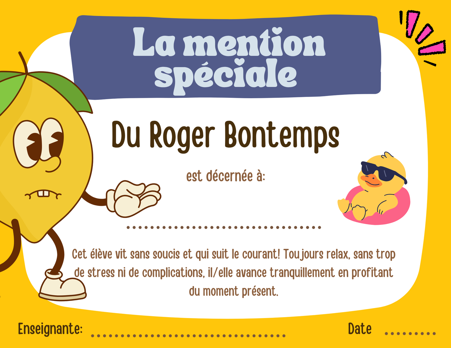 Mentions spéciales - Prix Citron