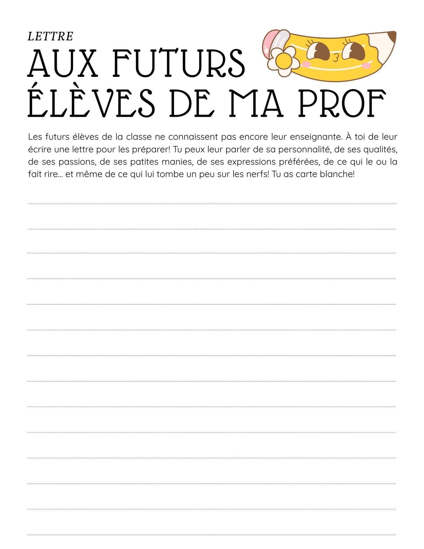 Lettre aux futurs élèves de ma prof
