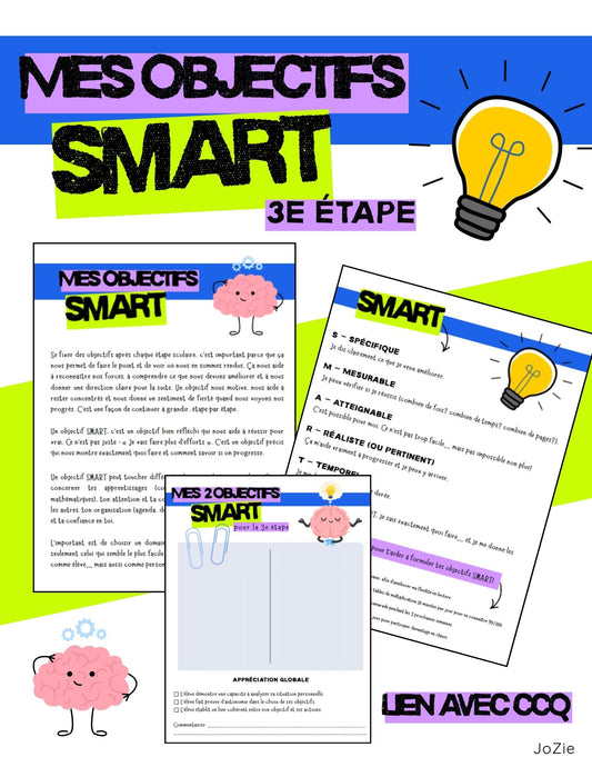 Mes objectifs SMART CCQ 3e cycle