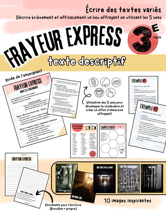Frayeur Express - Écriture texte descriptif