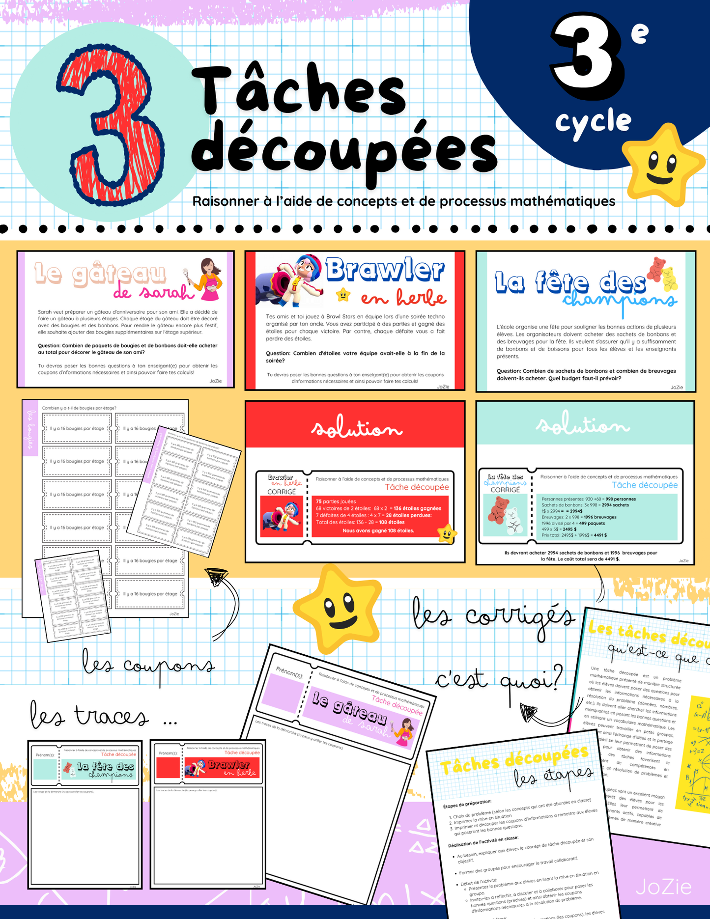 3e cycle- Raisonner - 3 tâches découpées