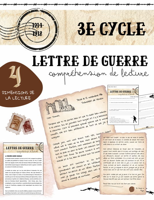 Lettre de guerre - compréhension de lecture