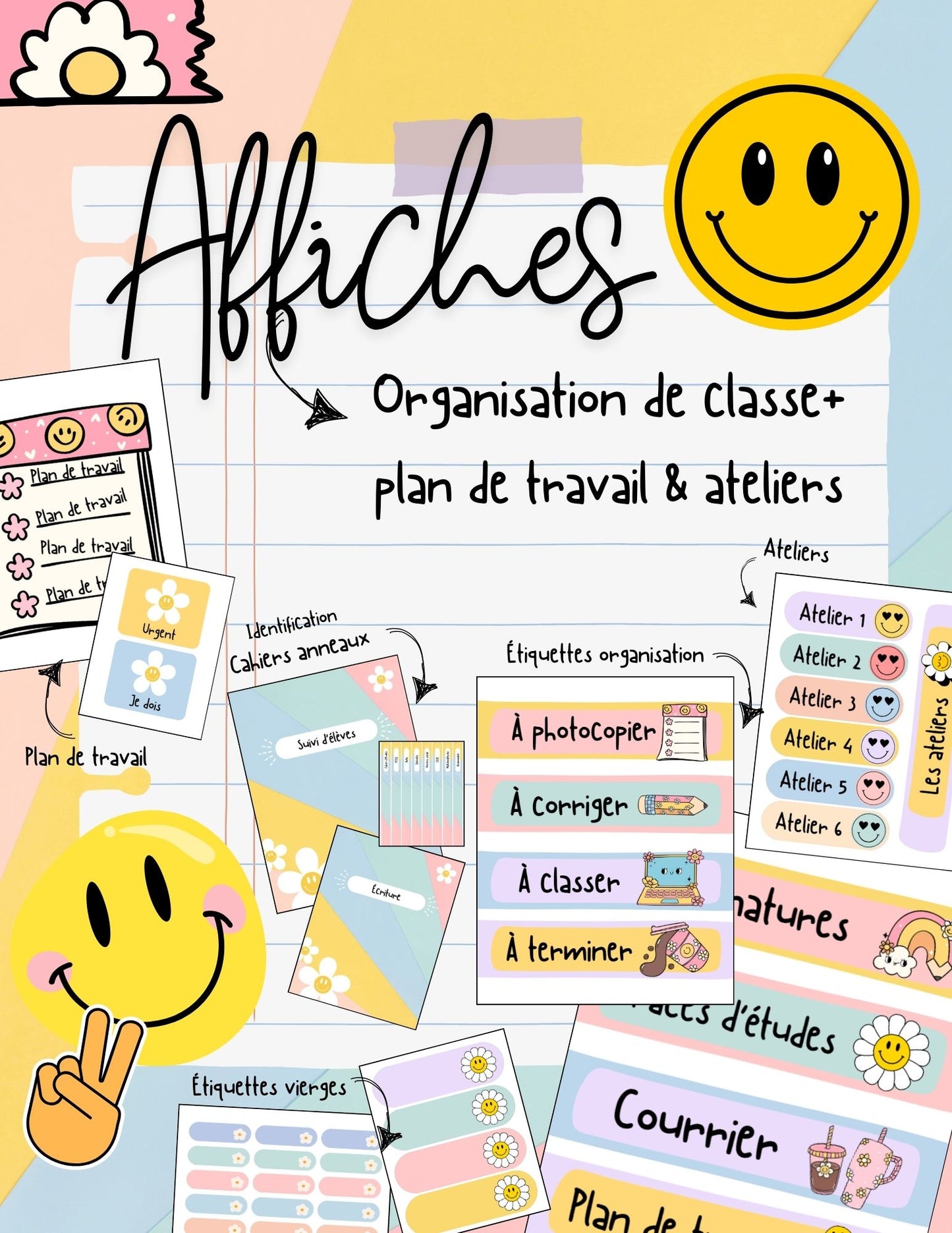 Ensemble d'affichage - Groovy Pastel