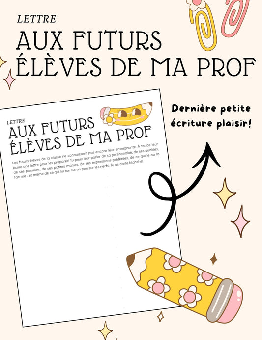 Lettre aux futurs élèves de ma prof