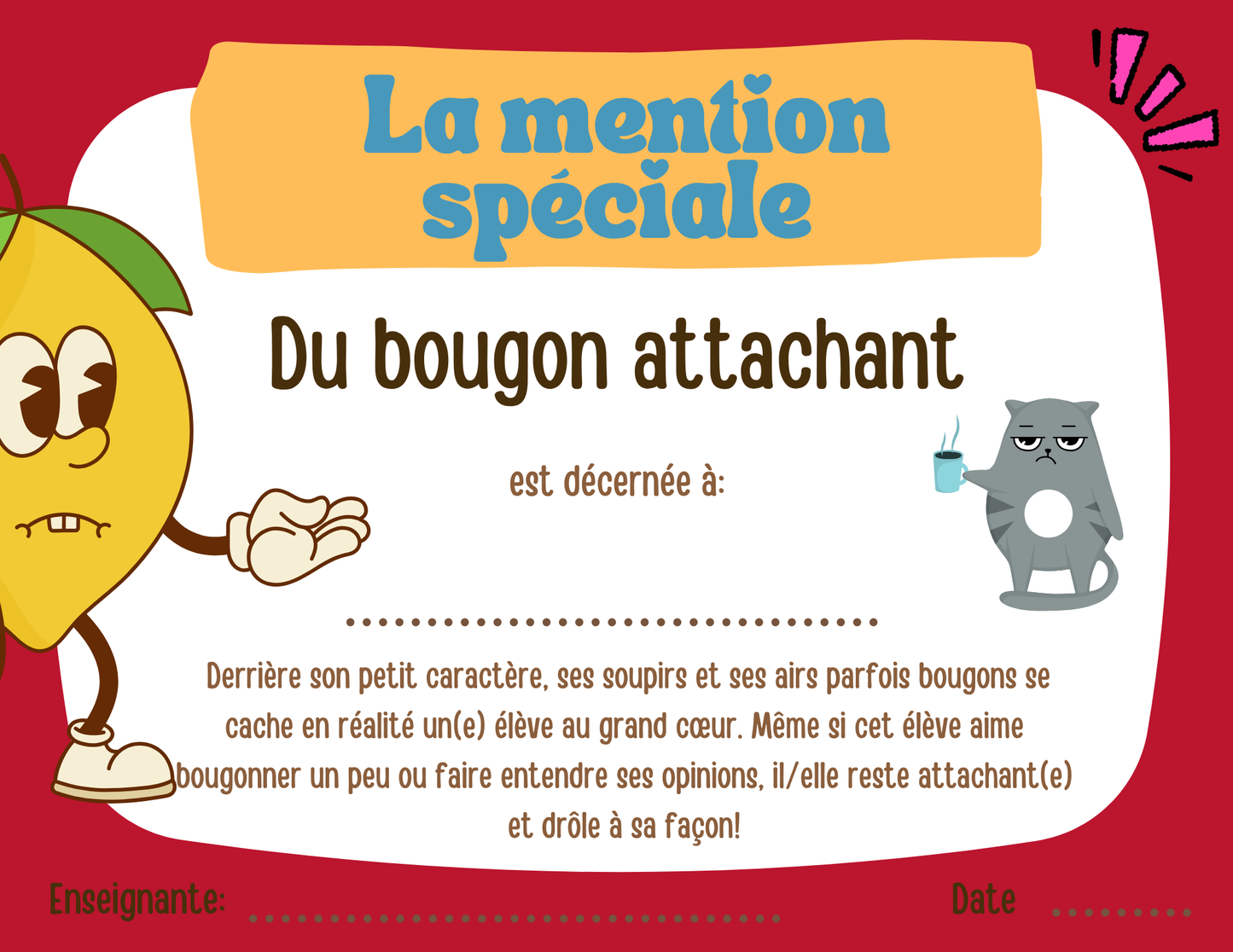 Mentions spéciales - Prix Citron