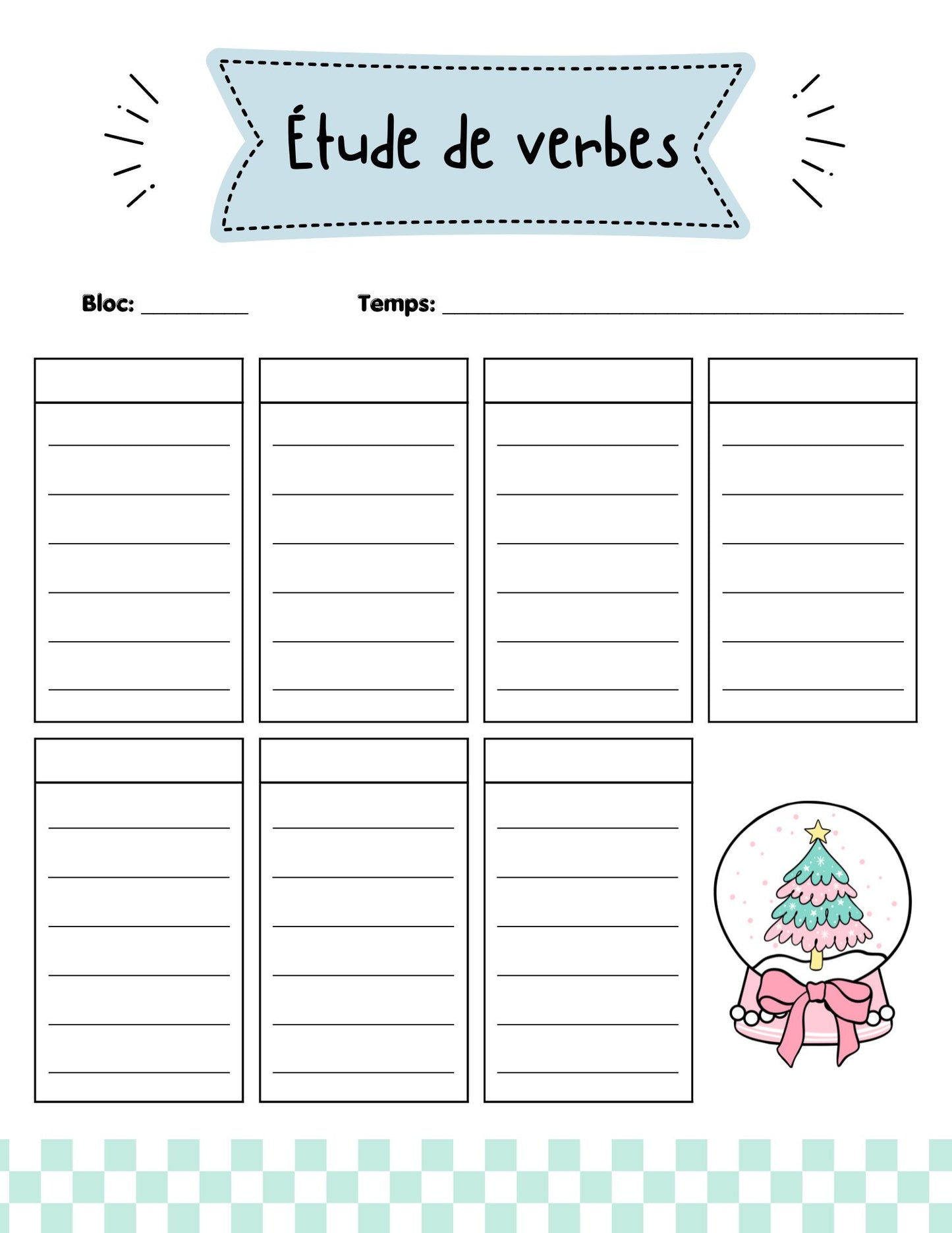 Cahier des verbes 5e année