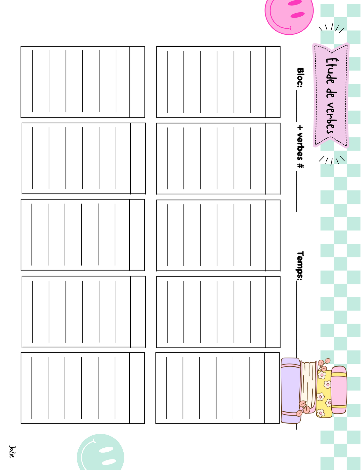 Cahier des verbes 6e année