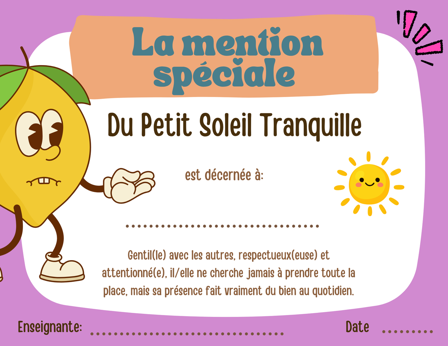 Mentions spéciales - Prix Citron