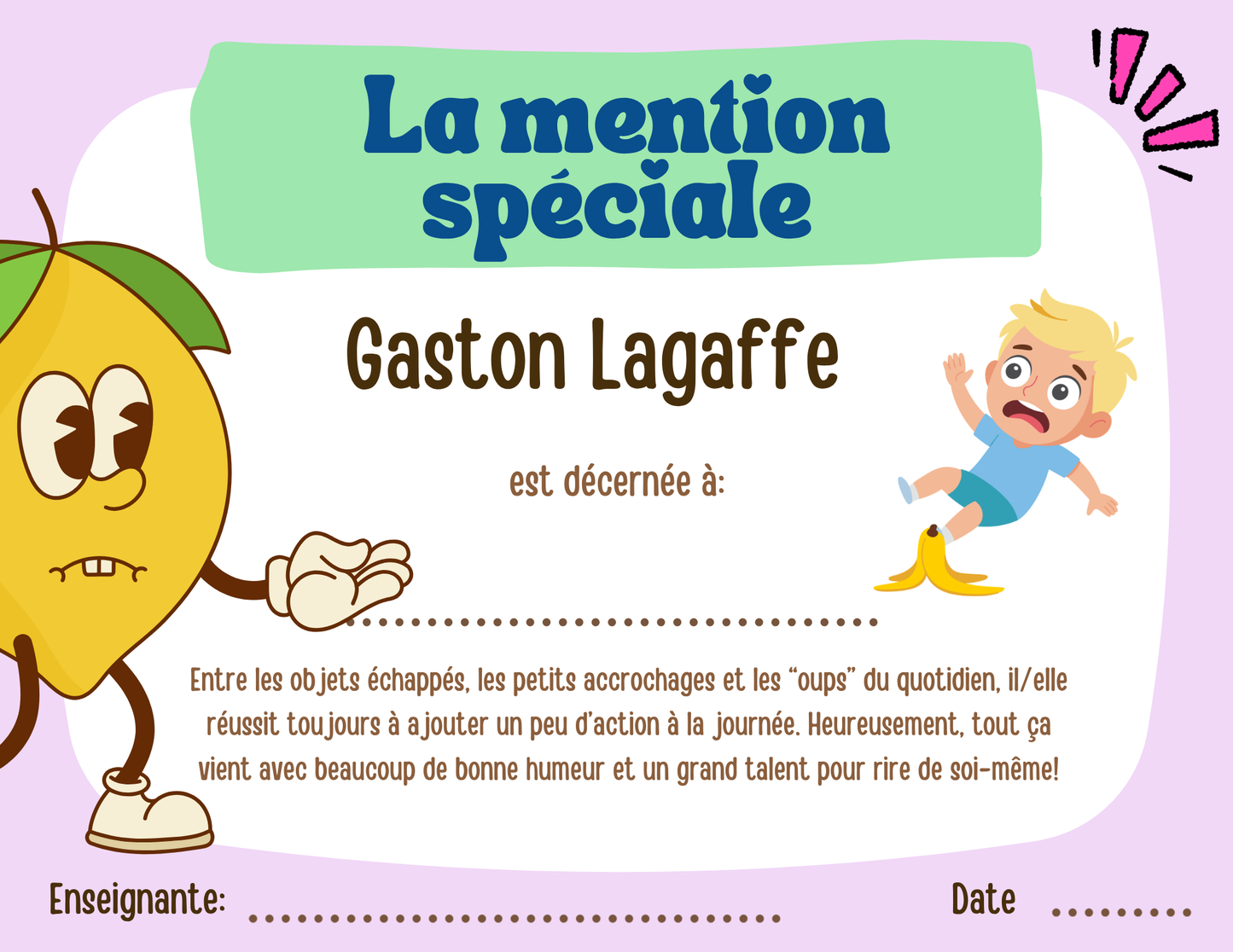 Mentions spéciales - Prix Citron