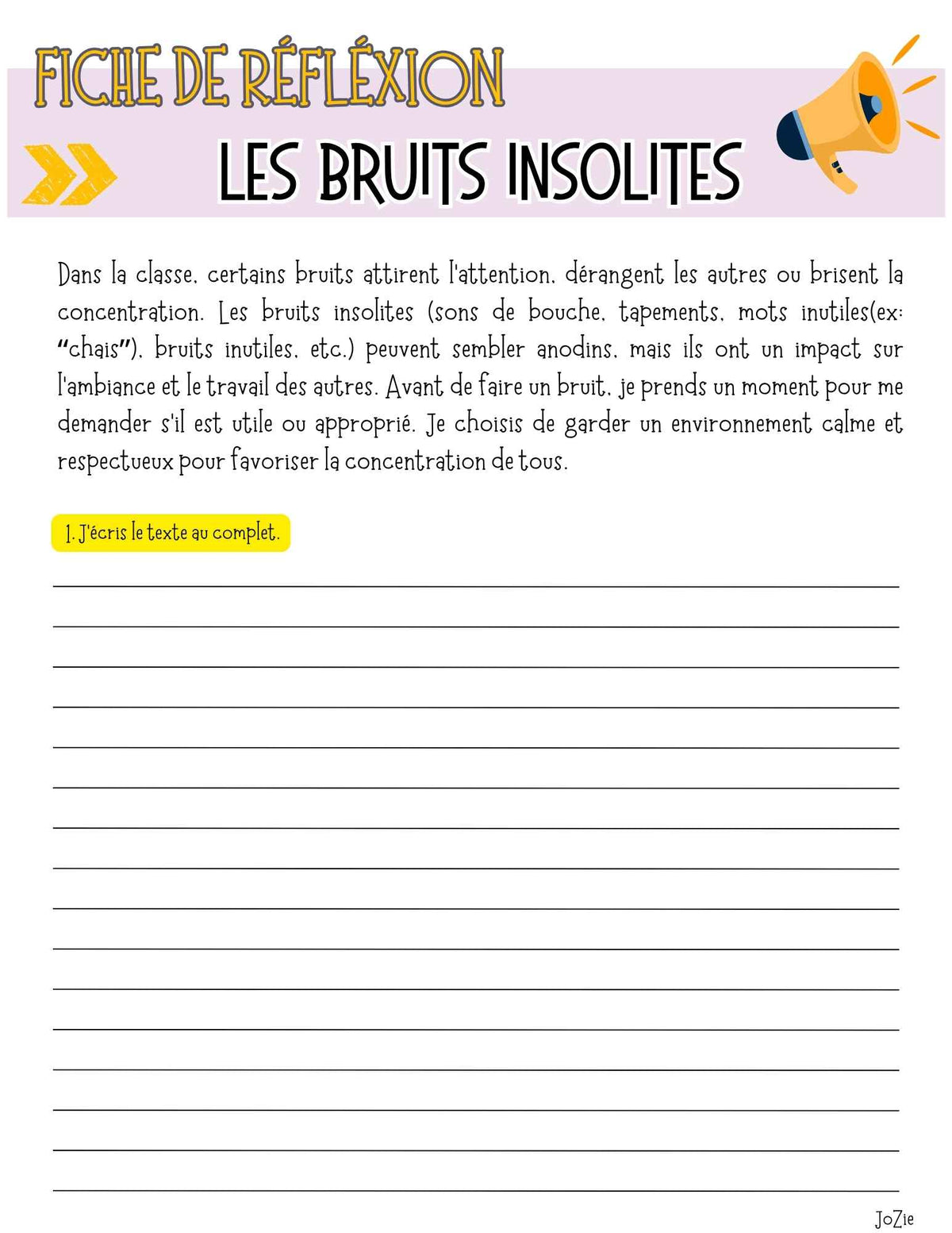 15 fiches de réflexion