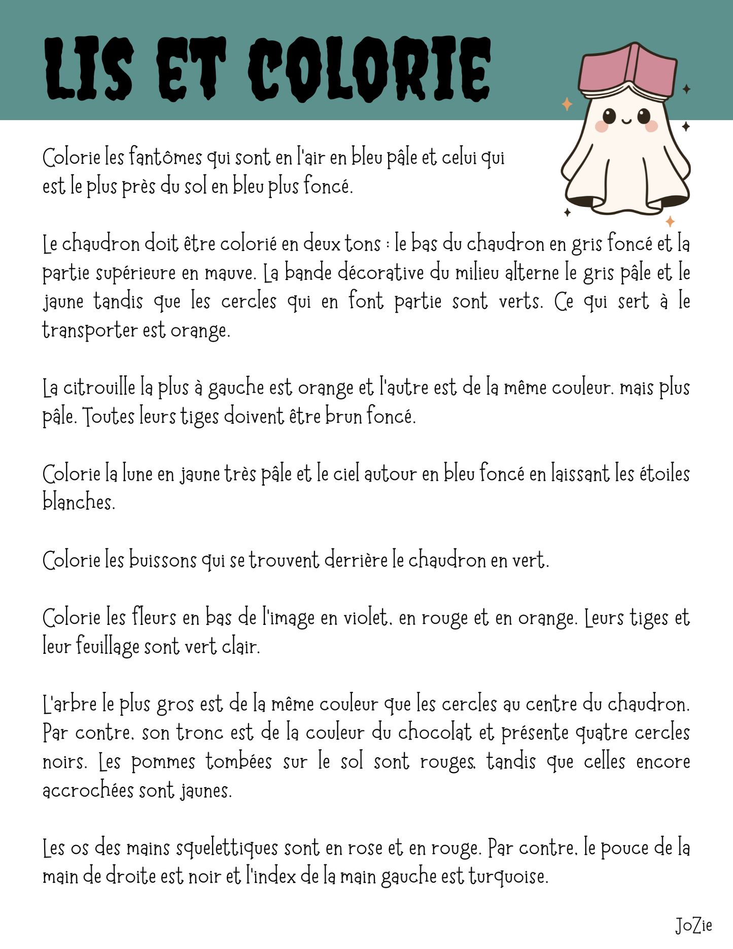 Lis et colorie - Halloween 3e cycle