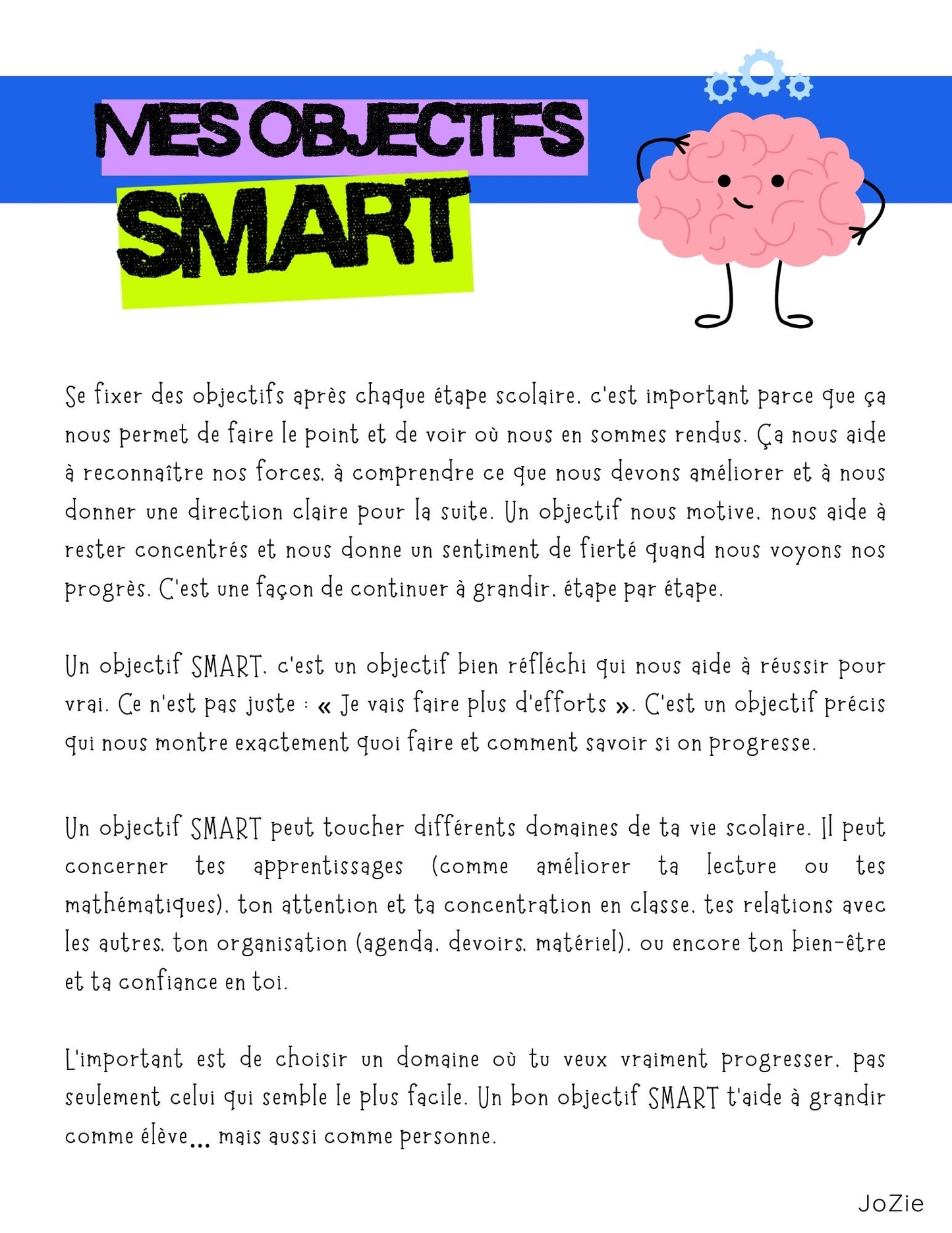 Mes objectifs SMART CCQ 3e cycle