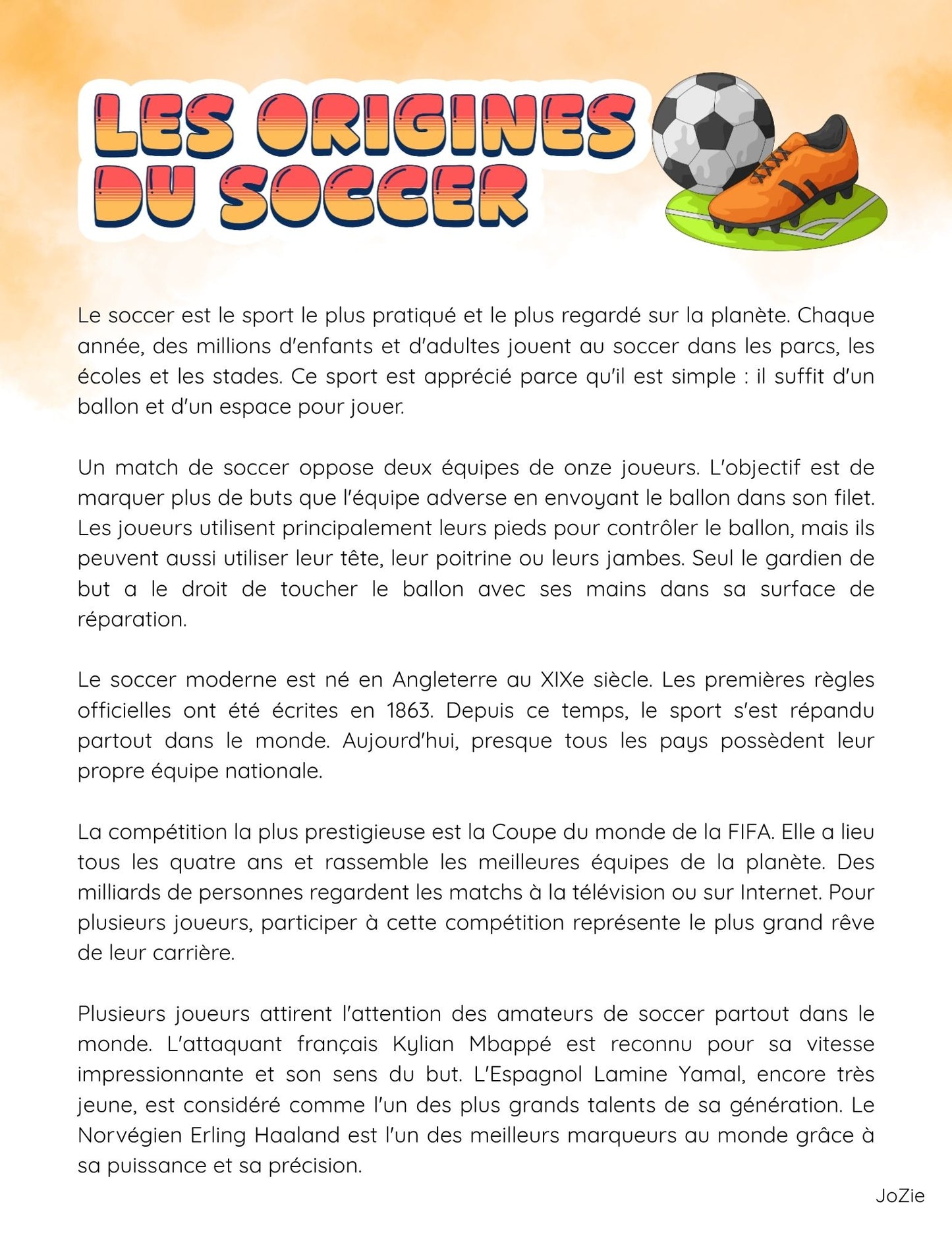 FIFA - lecture + jeux