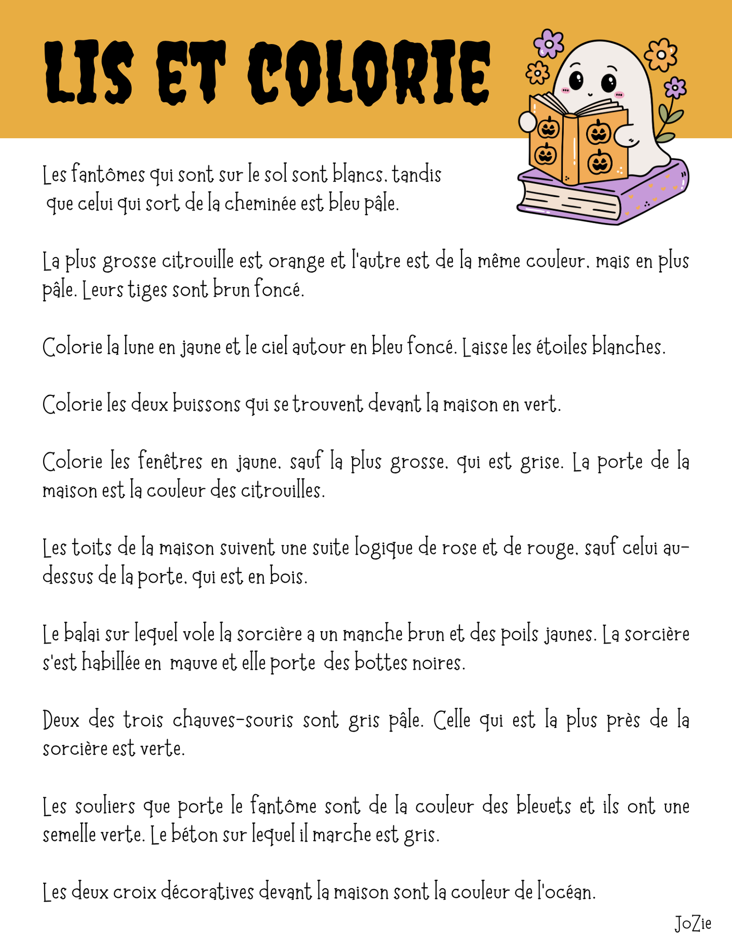 Lis et colorie - Halloween 2e cycle