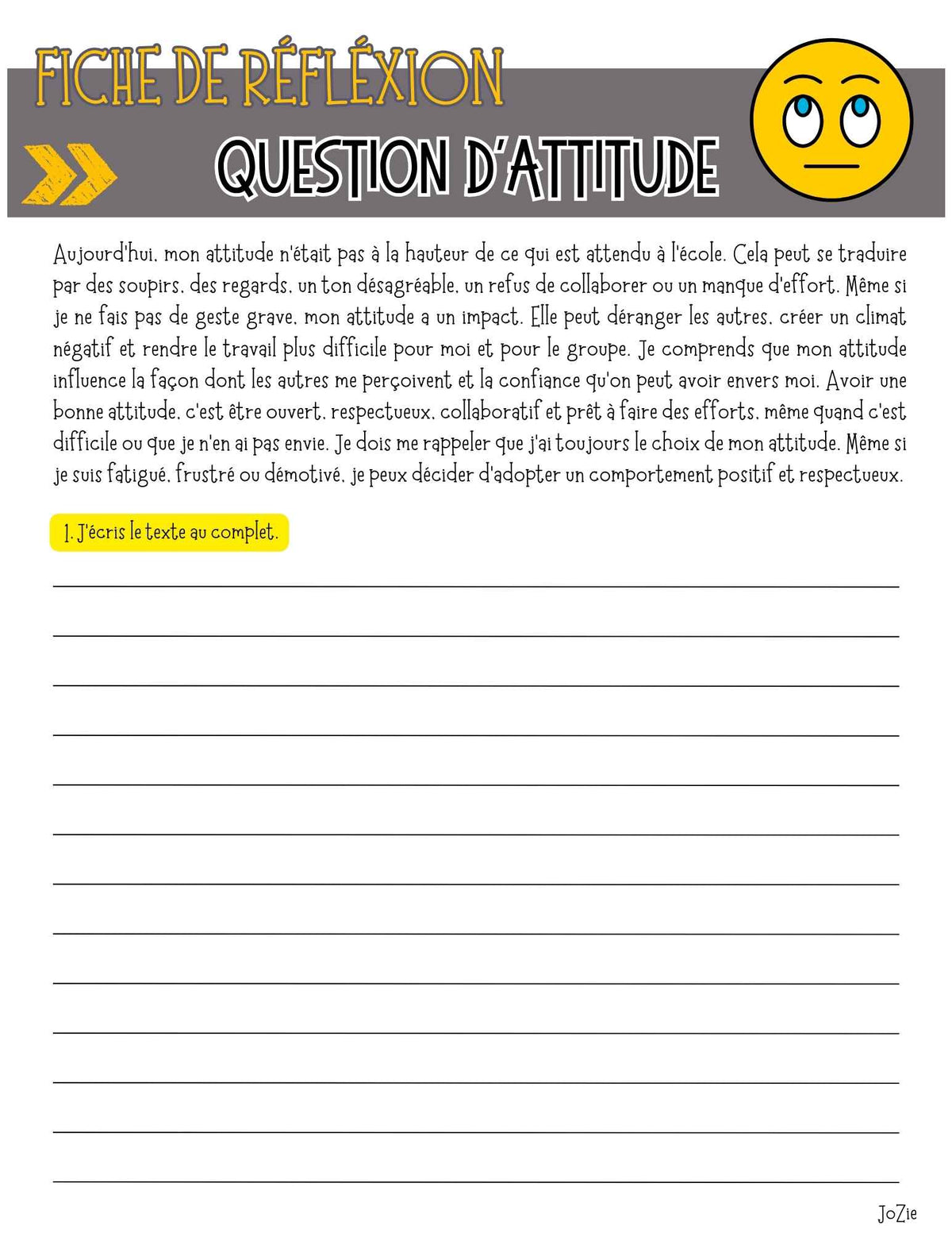 15 fiches de réflexion