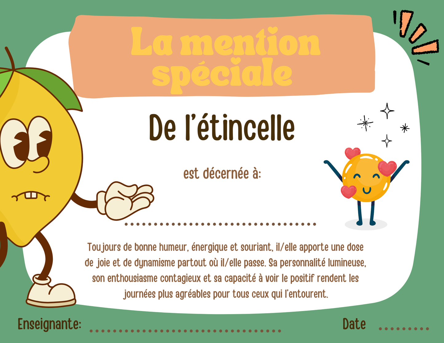 Mentions spéciales - Prix Citron