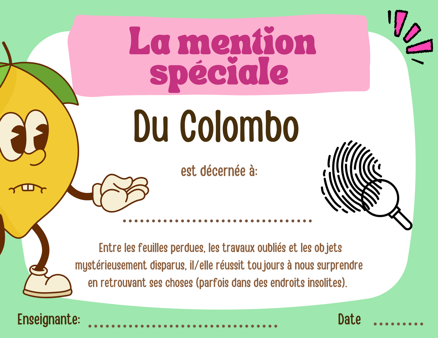 Mentions spéciales - Prix Citron
