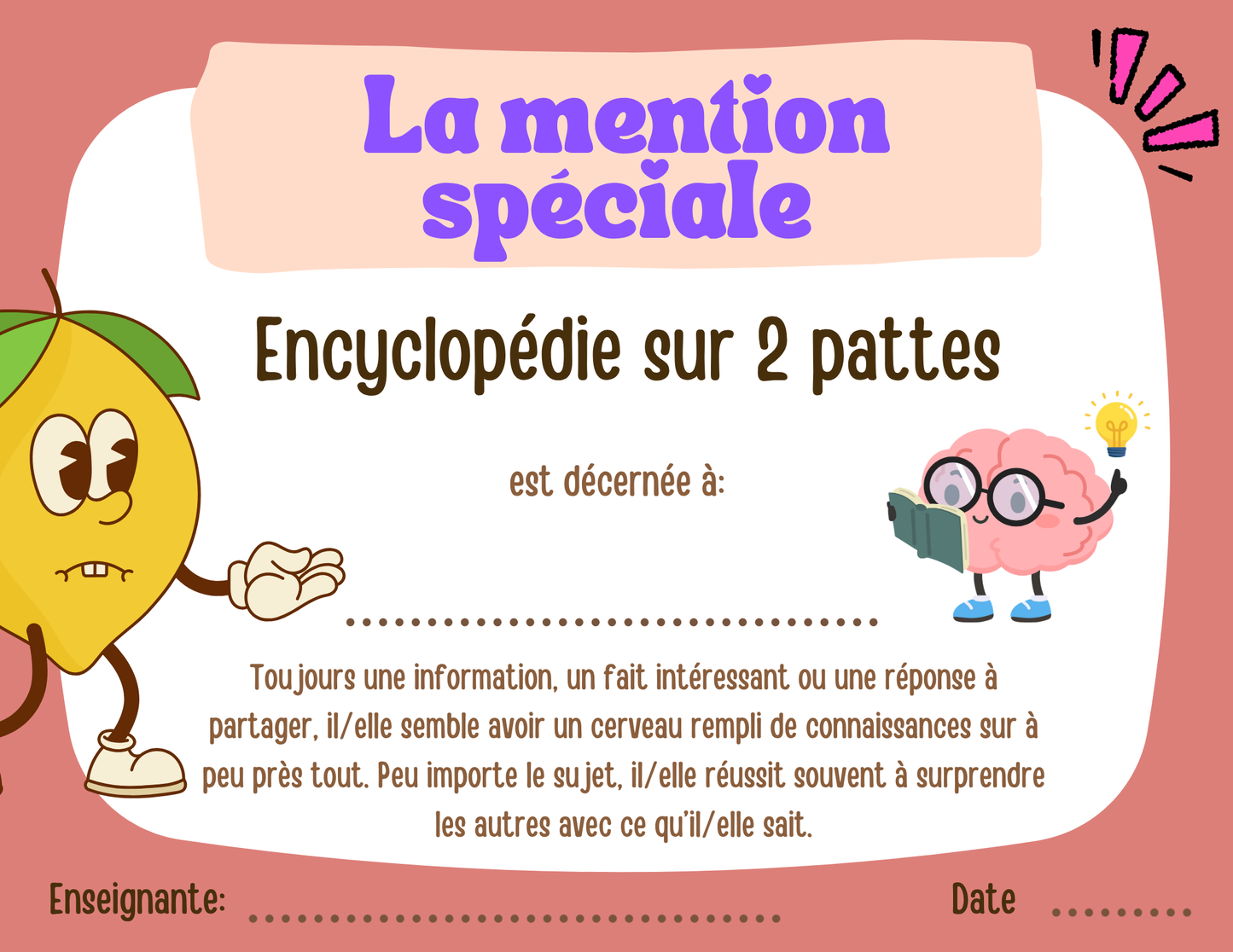 Mentions spéciales - Prix Citron