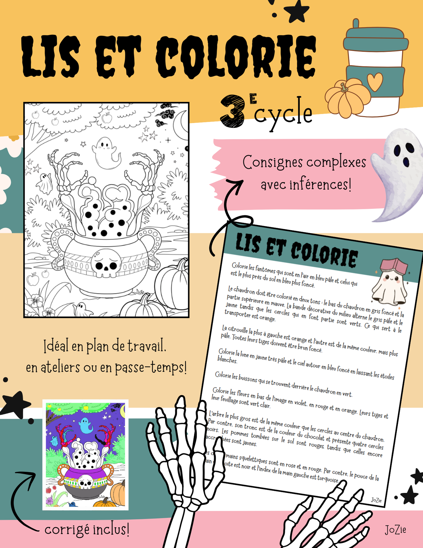 Lis et colorie - Halloween 3e cycle