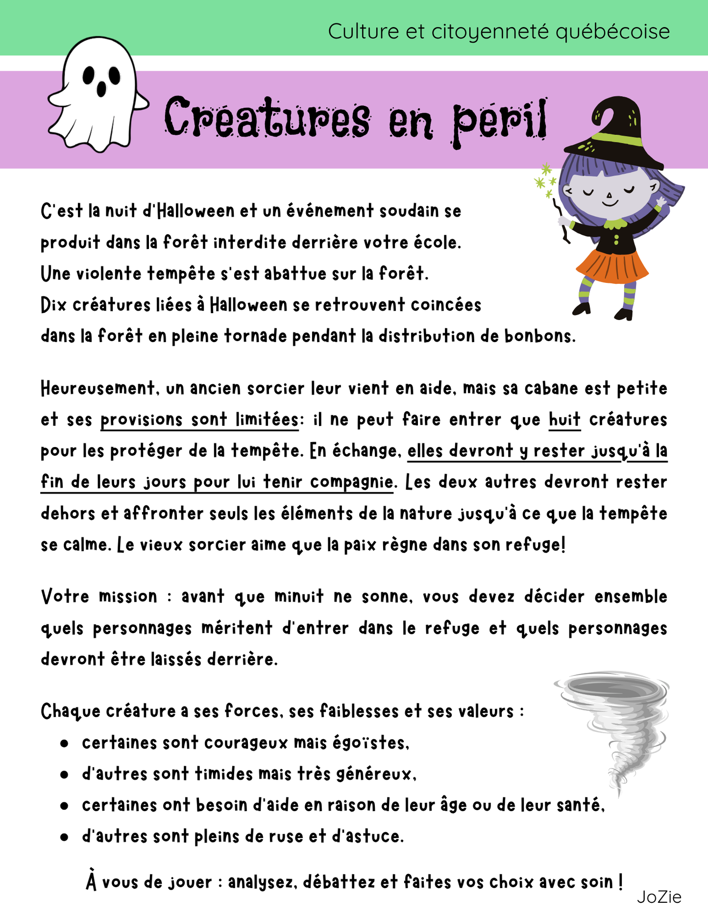 Créatures en péril - CCQ 3e cycle