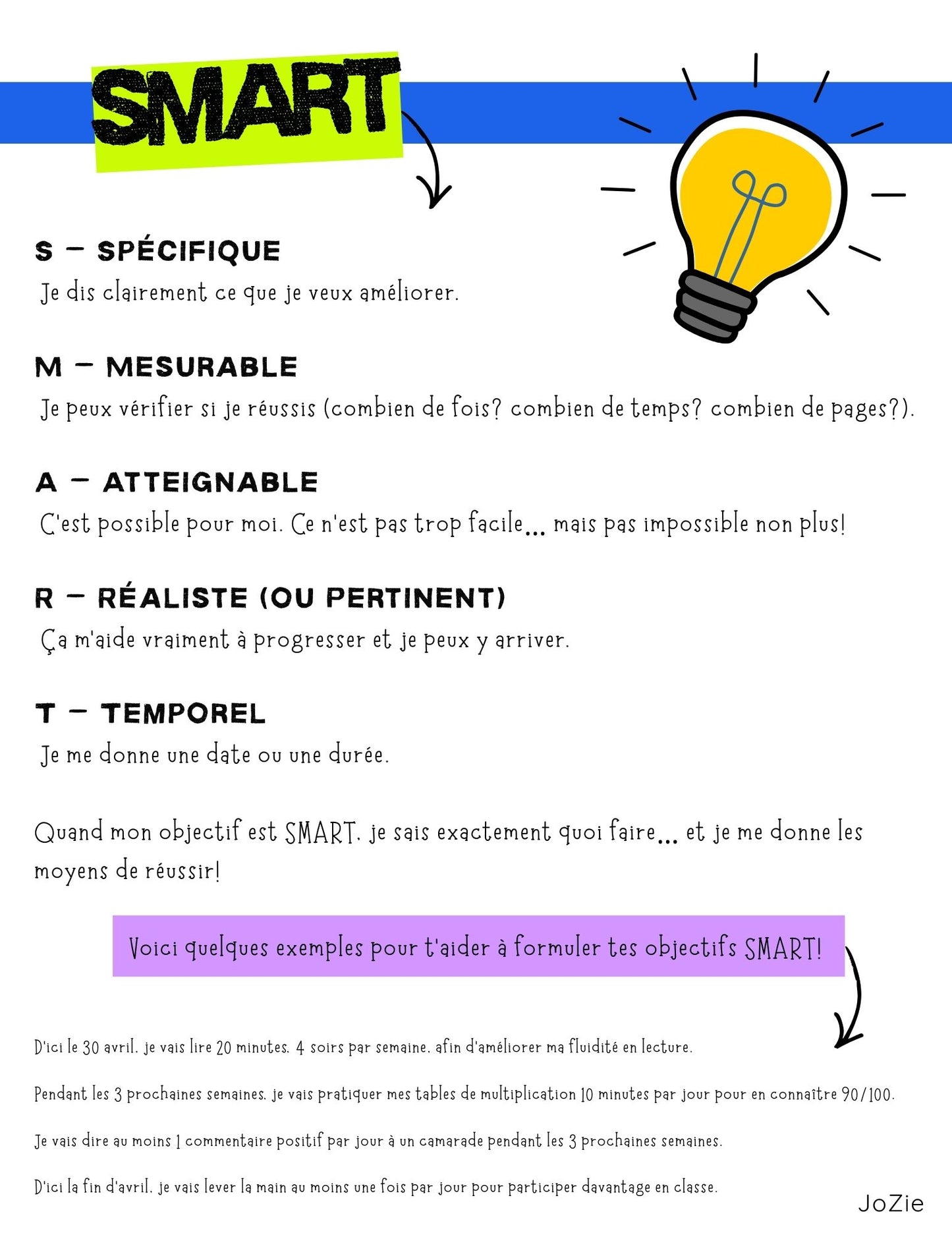 Mes objectifs SMART CCQ 3e cycle