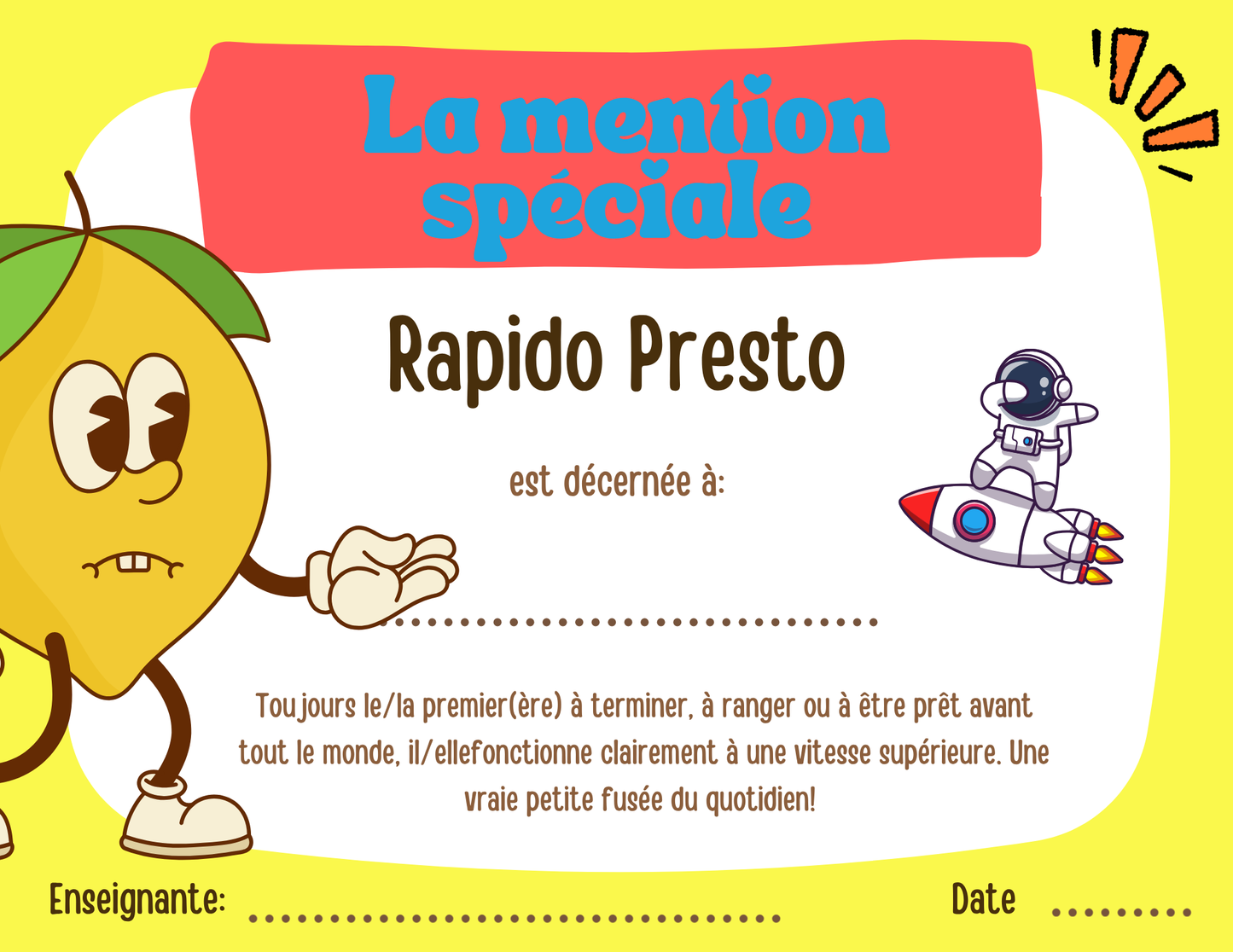 Mentions spéciales - Prix Citron