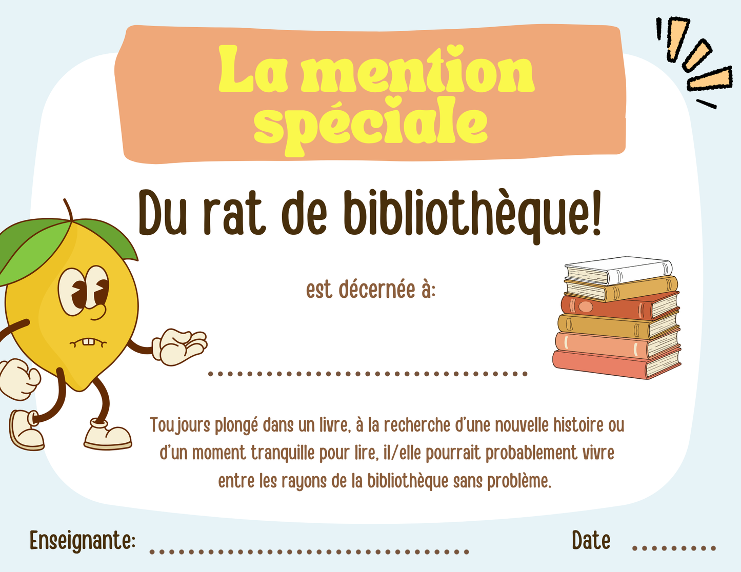 Mentions spéciales - Prix Citron