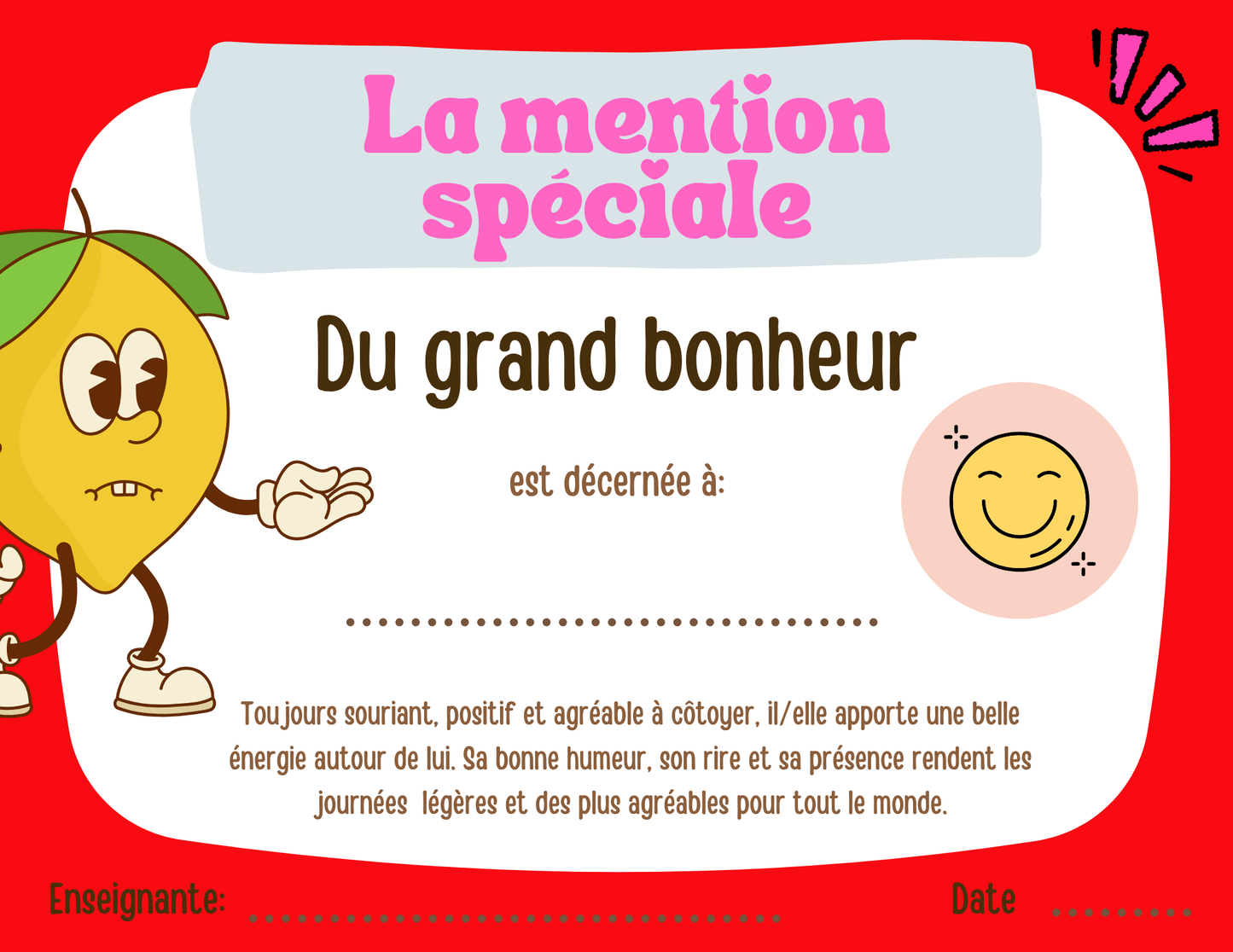 Mentions spéciales - Prix Citron