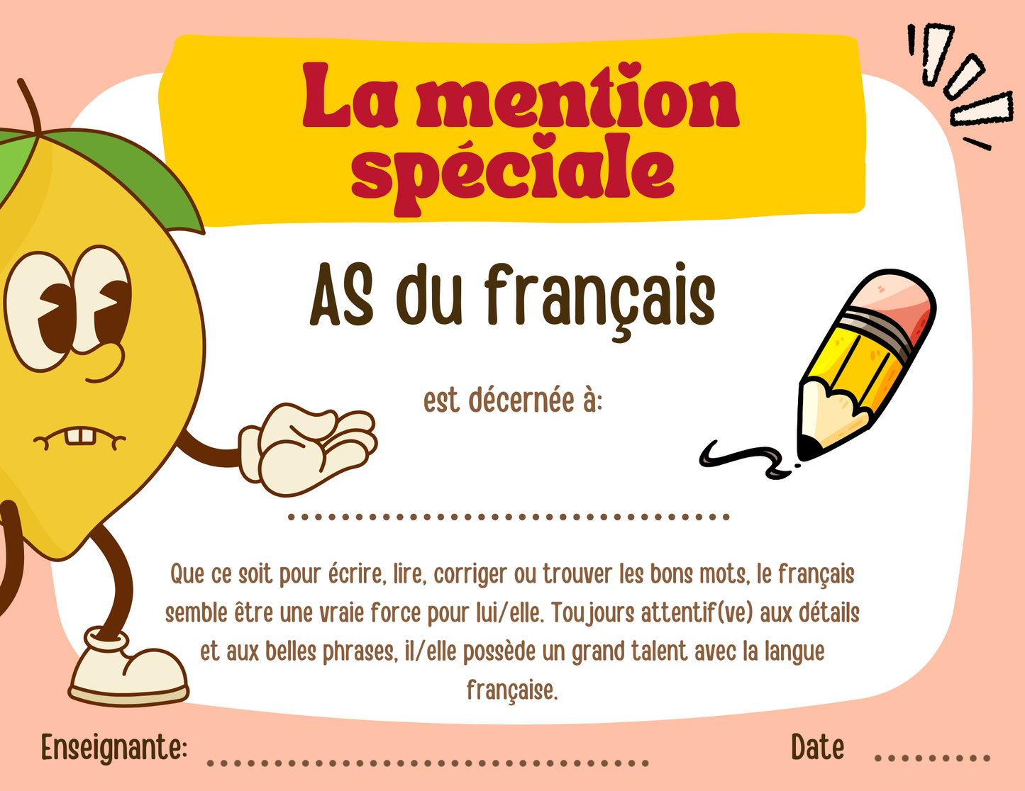 Mentions spéciales - Prix Citron