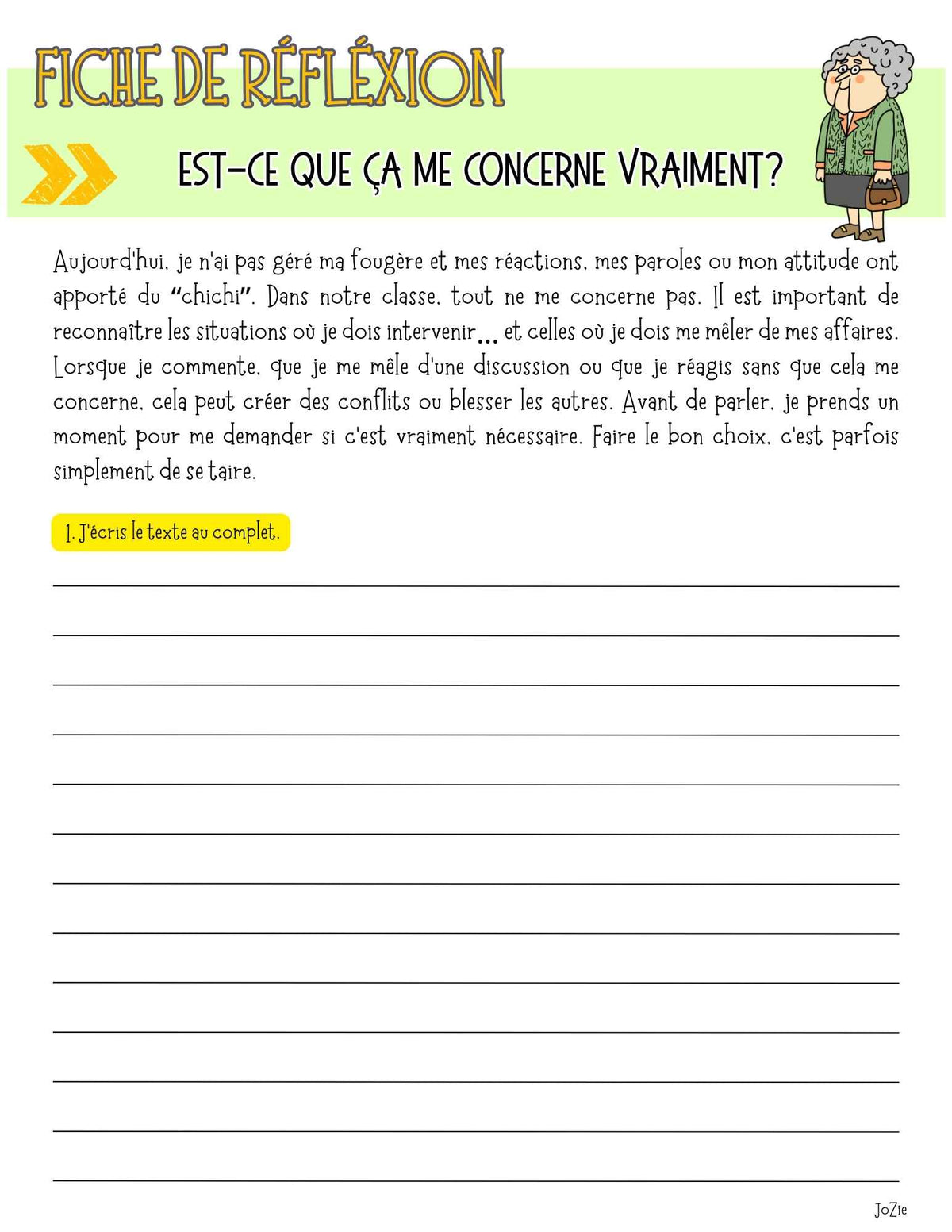 15 fiches de réflexion