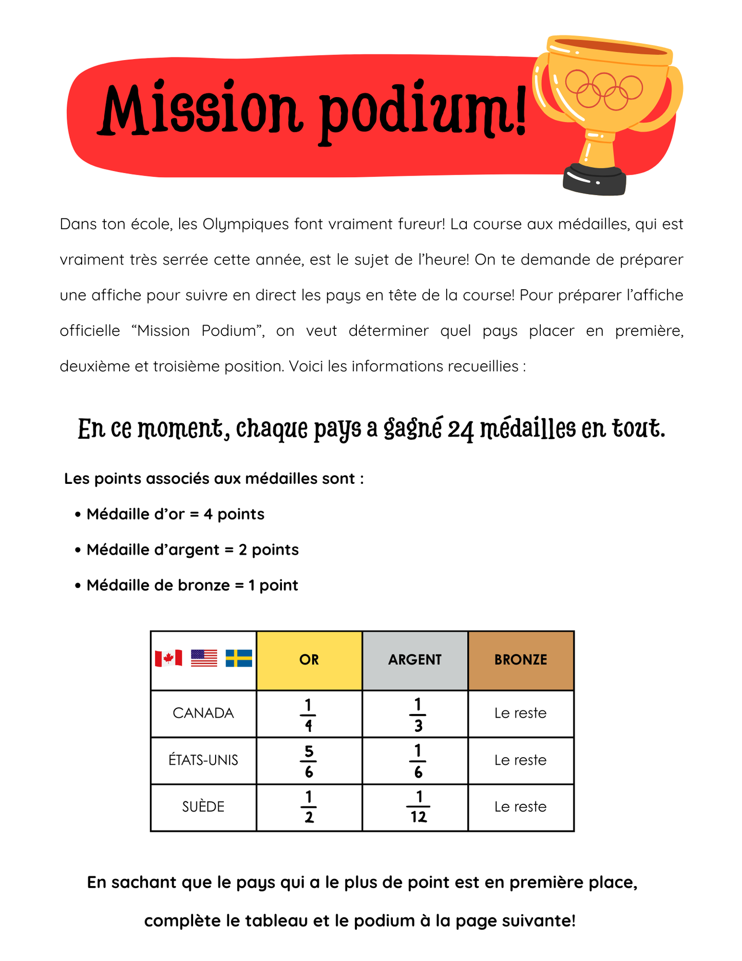 Mission Podium - Raisonner 3e cycle